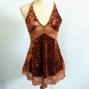 FREE PEOPLE INTIMATELY  "Sneaky Feelings" Velvet Tunic Tank Small